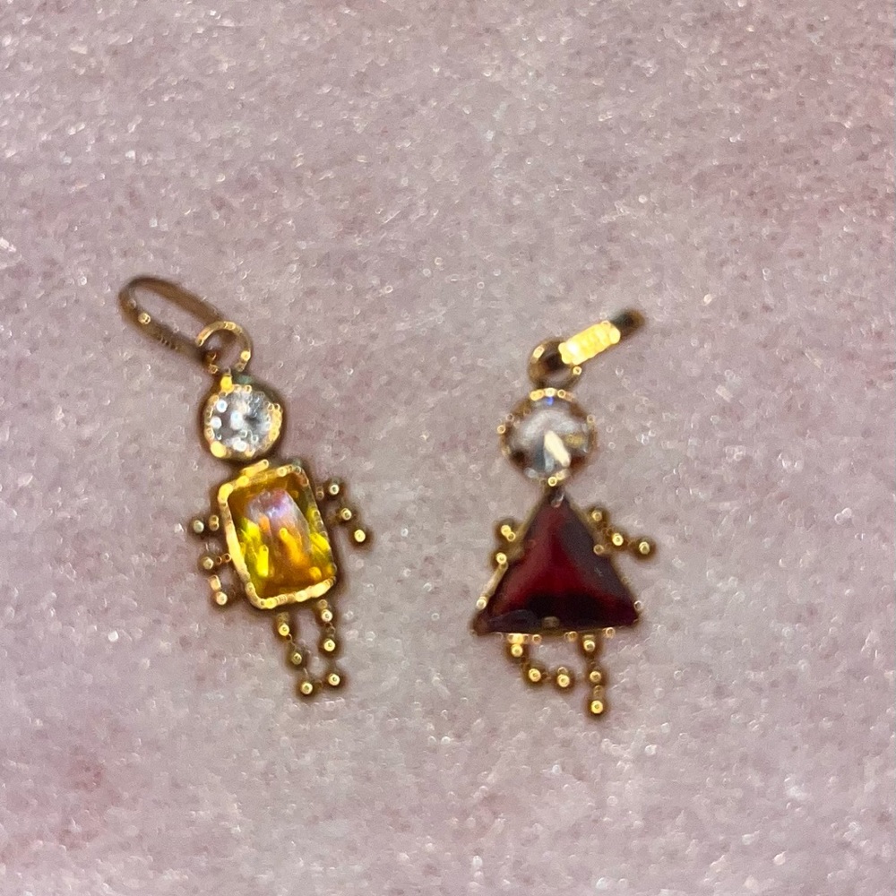 Boy and girl gold charms